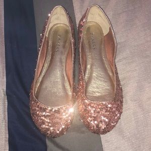 Rose Gold Sequin Flats